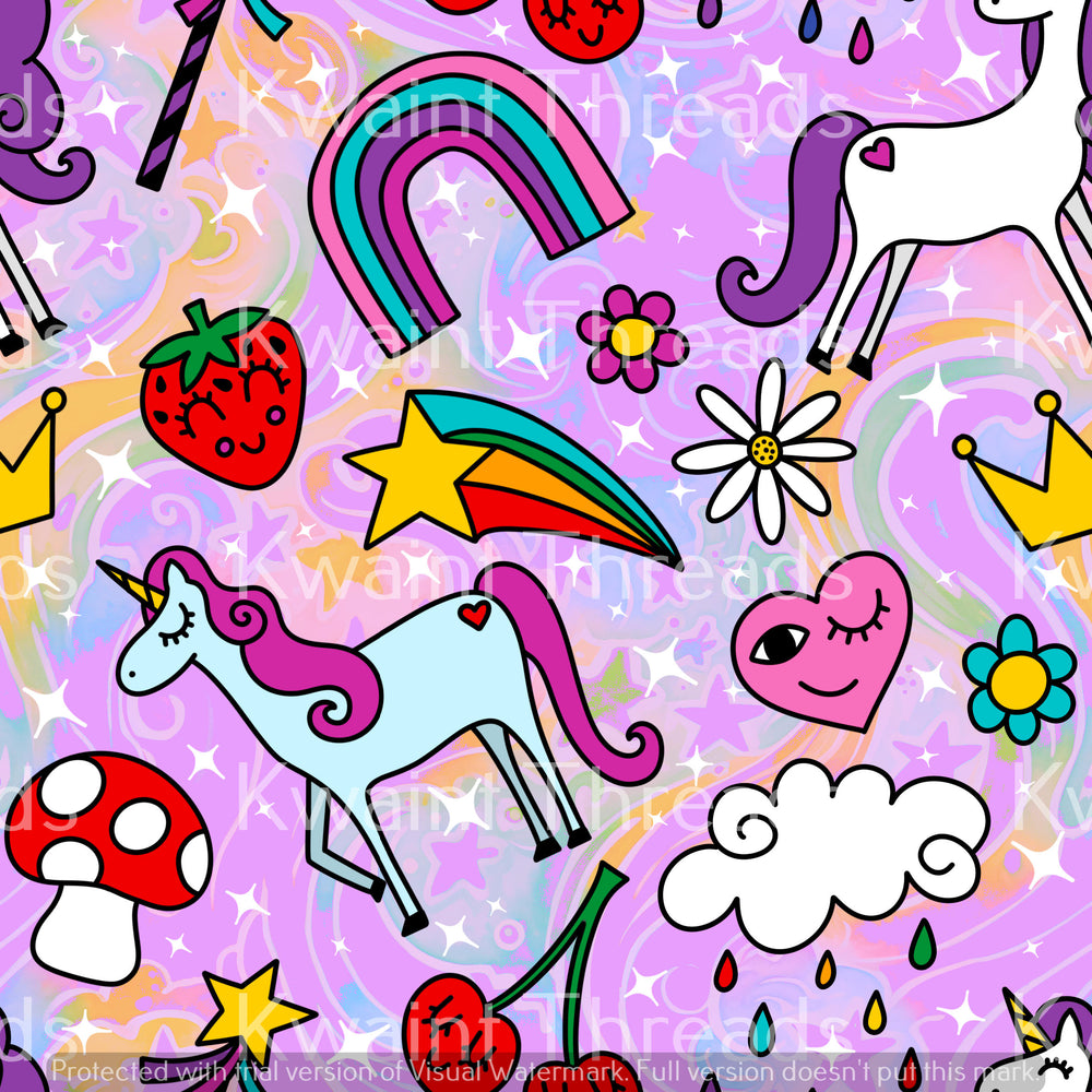 Fabric Mama Unicorns Pink