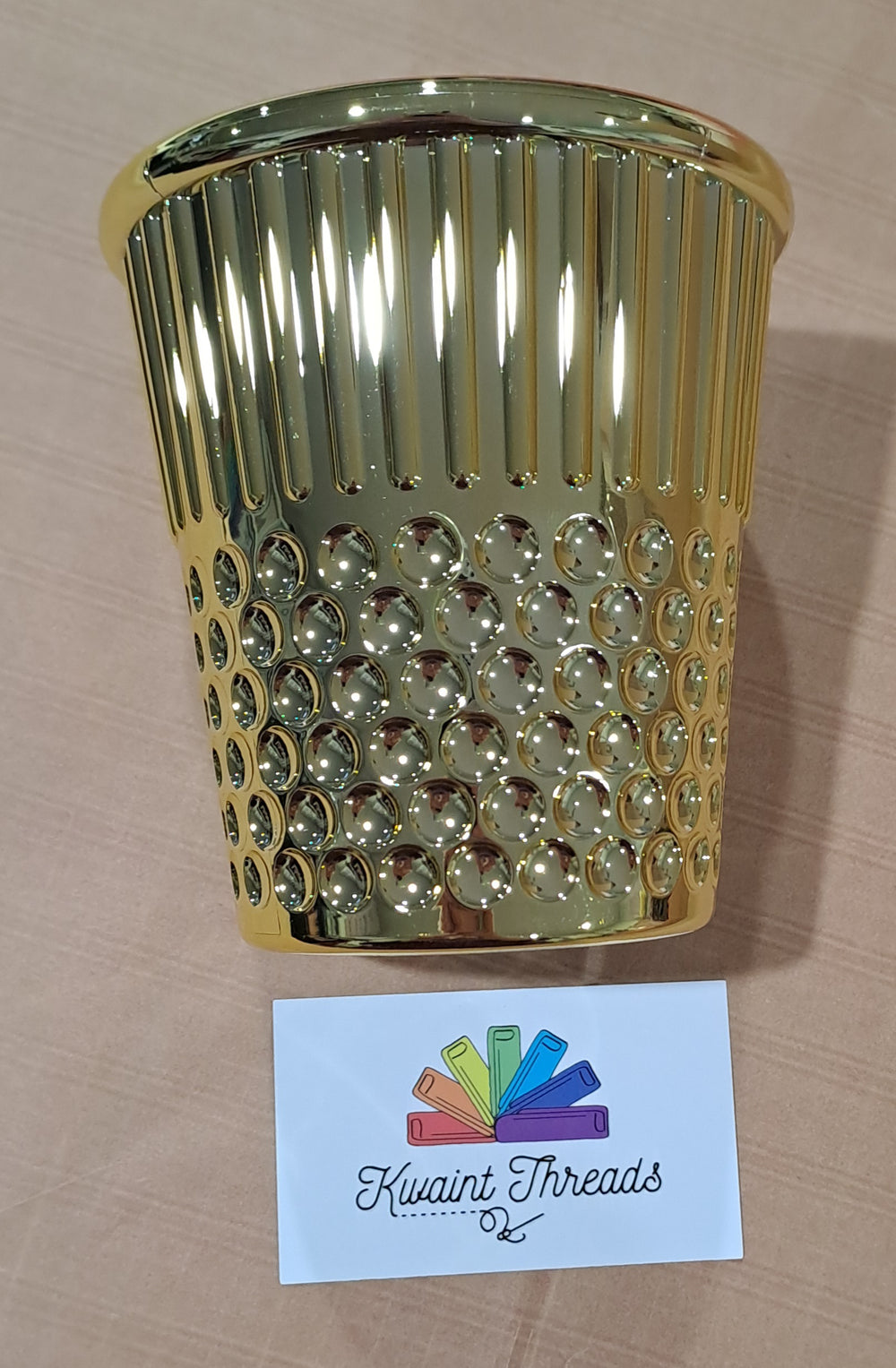 Gold Thimble Tin Sewing Accessories Storage Tin Table Pen Holder Tin