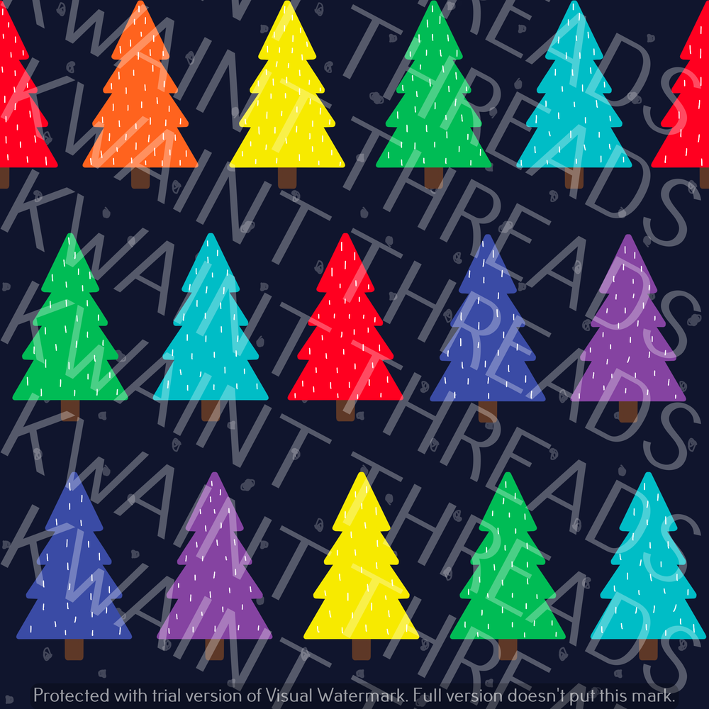 Fabric Mama Christmas Rainbow Forest Fabric On Demand Pre Ord