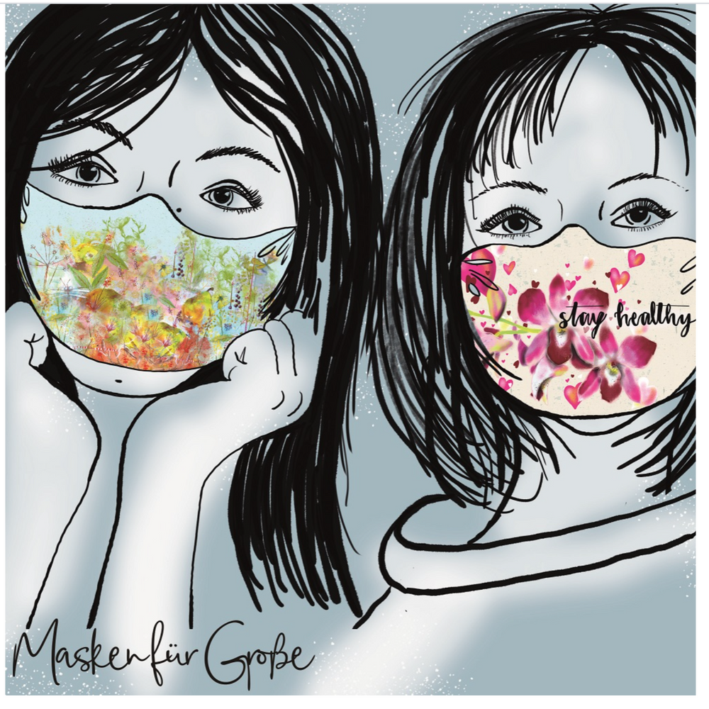 Lillestoff Flower Girl Non Medical Face Mask Organic Cotton Face Mask