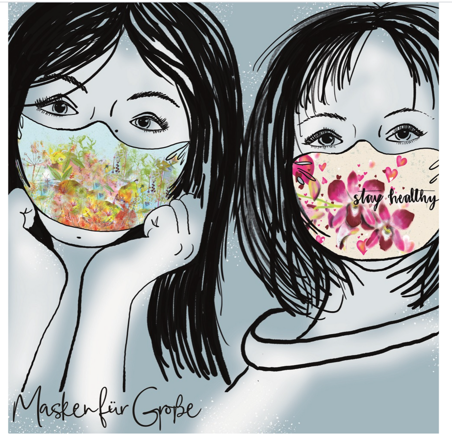 Lillestoff Flower Girl Non Medical Face Mask Organic Cotton Face Mask