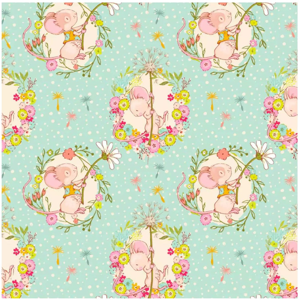 Lillestoff Spring Adventures Mint Green Organic French Terry