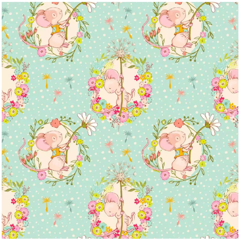 Lillestoff Spring Adventures Mint Green Organic French Terry