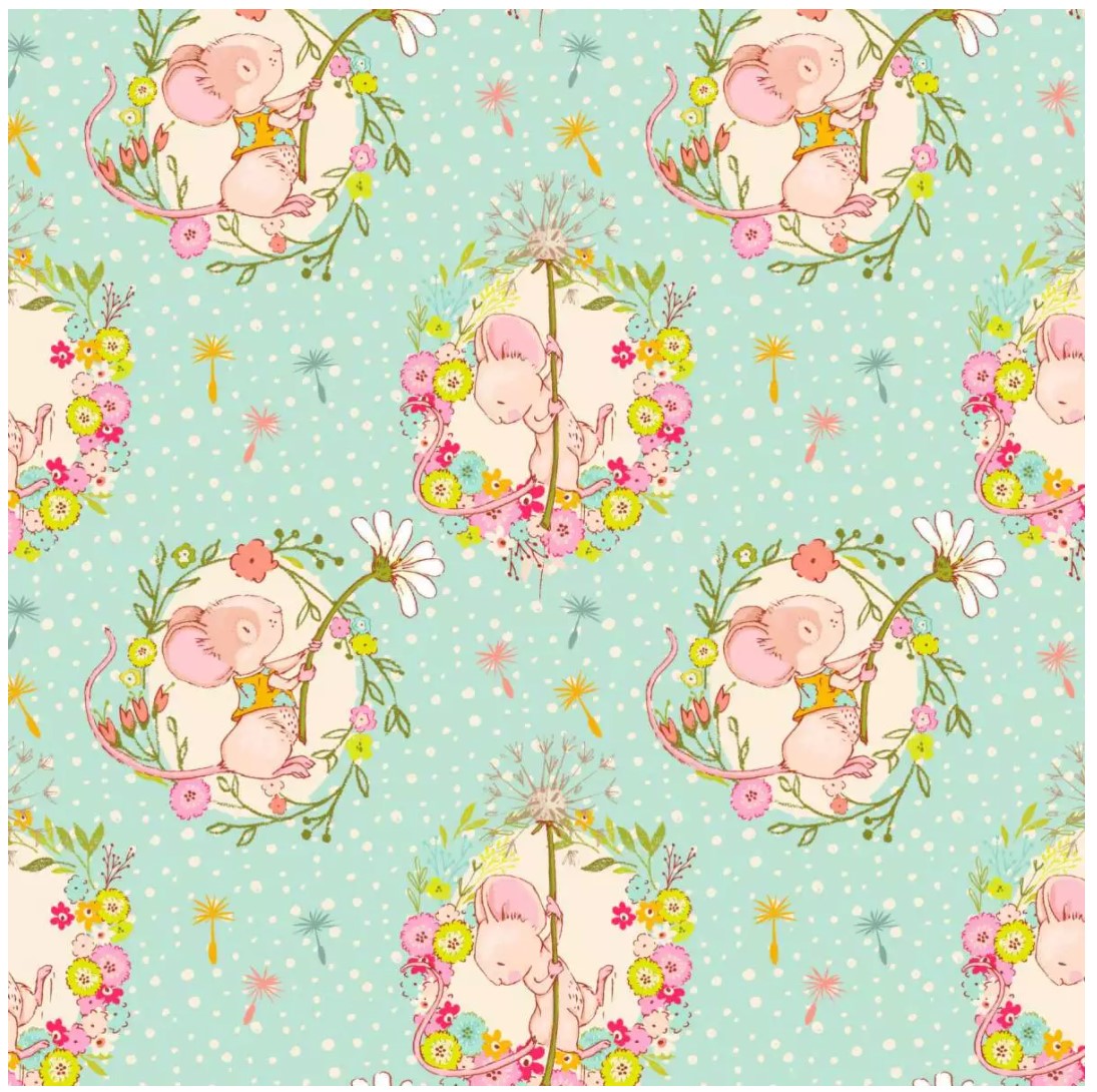 Lillestoff Spring Adventures Mint Green Organic French Terry