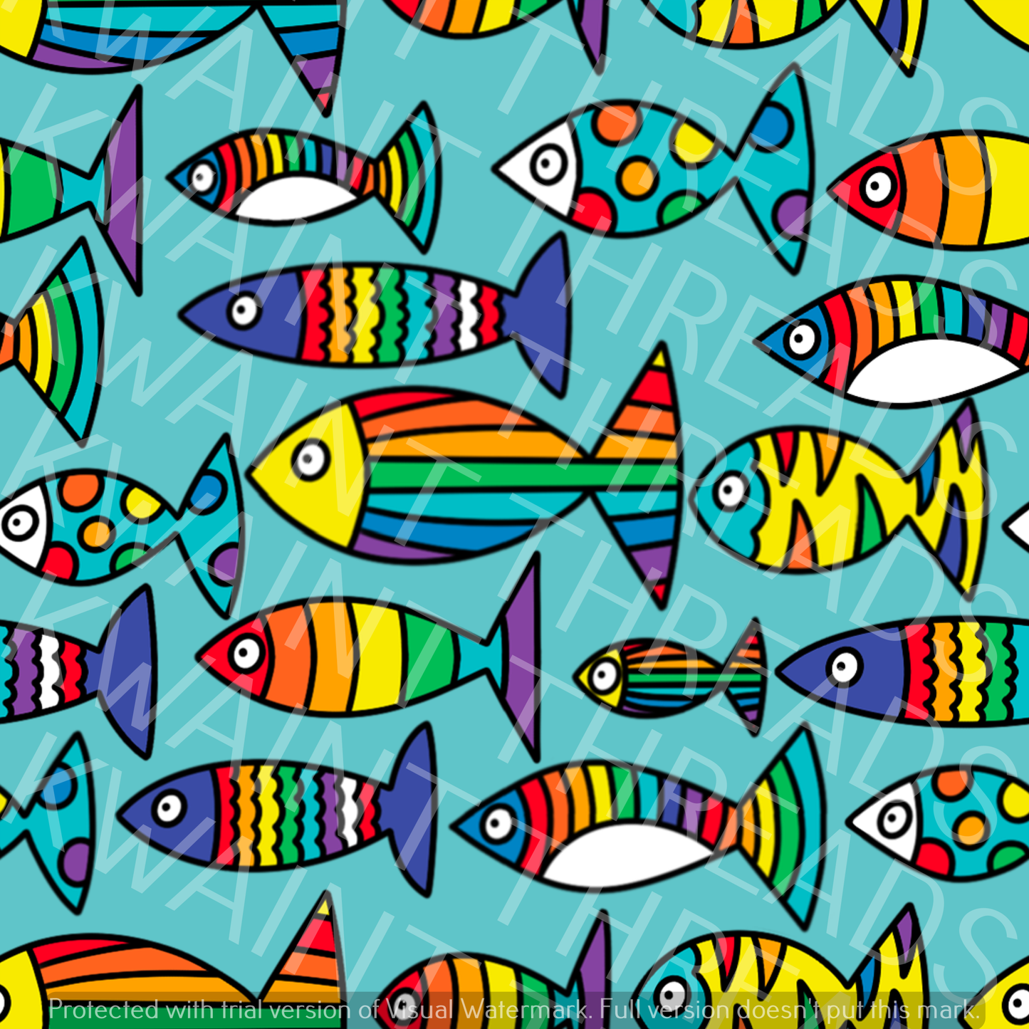Fabric Mama Thou Shalt Have a Fishie Fabric On Demand Pre Order
