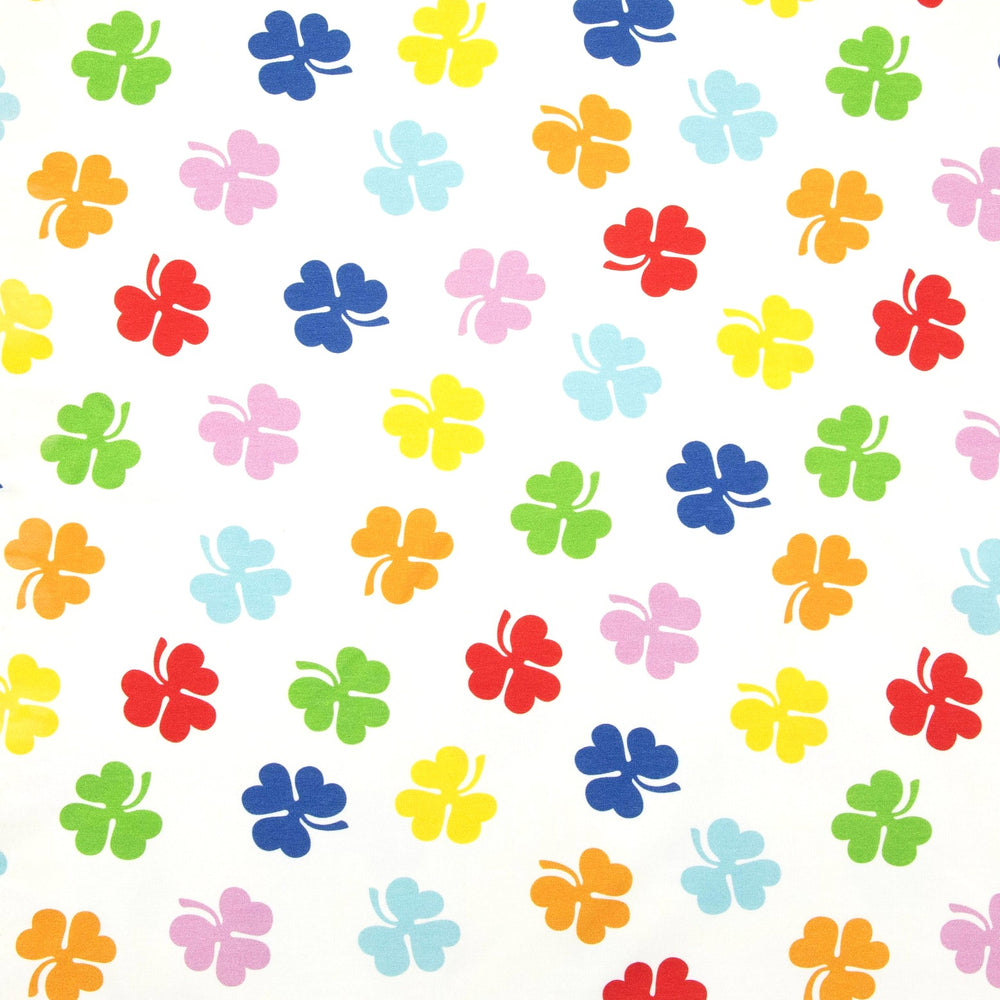 
                      
                        Colours in My Soul Rainbow Clovers Go Colorful Organic Cotton Lycra Knit Fabric
                      
                    