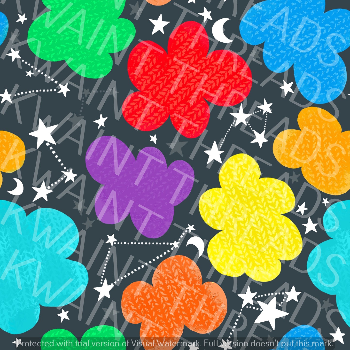 Fabric Mama Bright Sky Clouds Fabric On Demand Pre Order