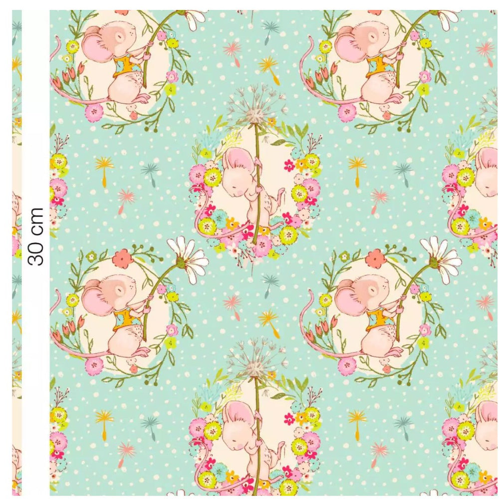 Lillestoff Spring Adventures Mint Green Organic French Terry