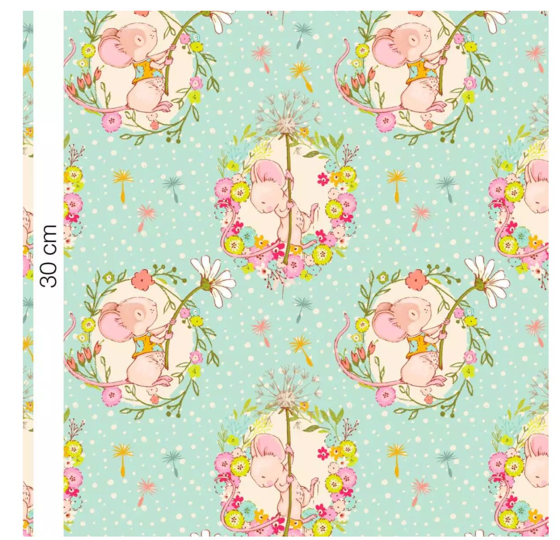 Lillestoff Spring Adventures Mint Green Organic French Terry