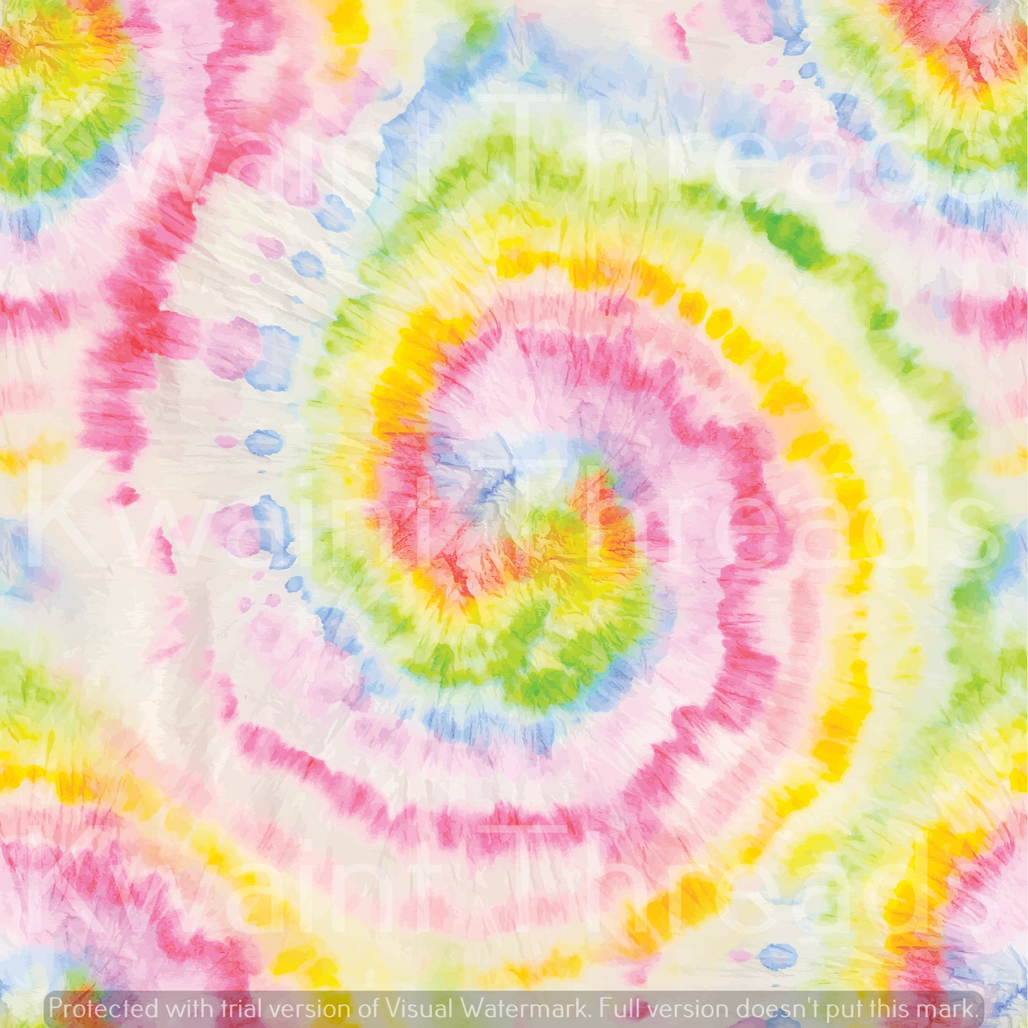 Kwaint Rainbow Pastel Tie Dye Swirl Preorder On Demand Printed