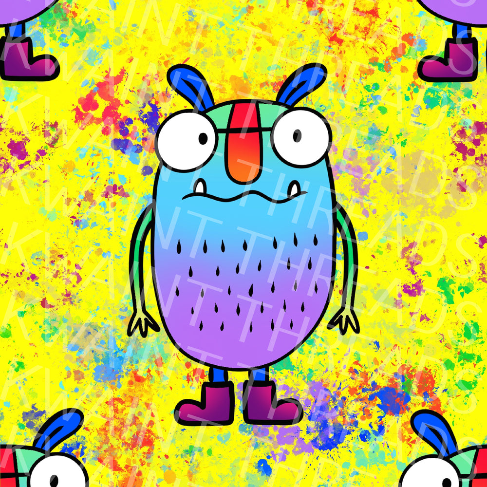 Karly Art Little Weirdos Colin Yellow Fabric On Demand Pre Order