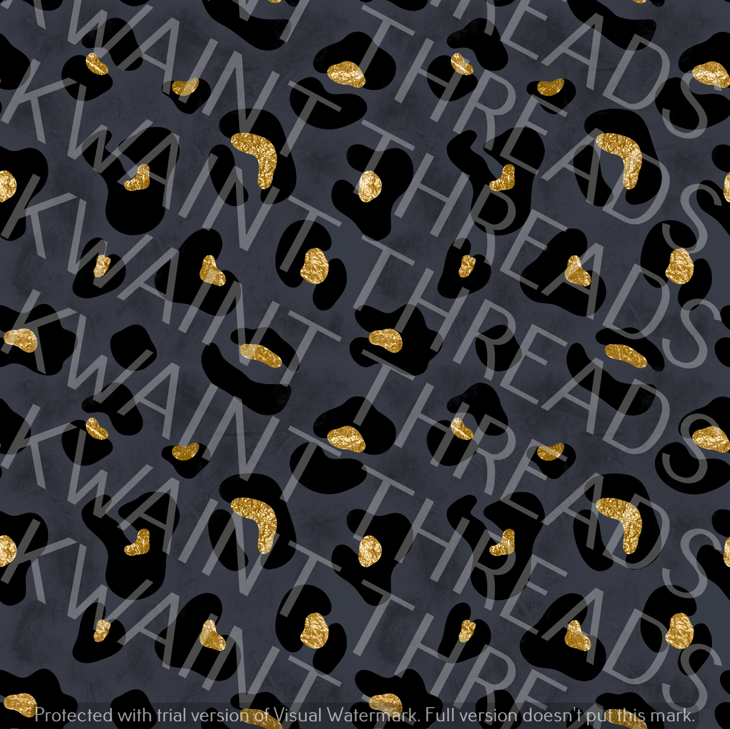 Fabric Mama Gold Leopard Print Grey Fabric On Demand Pre Order