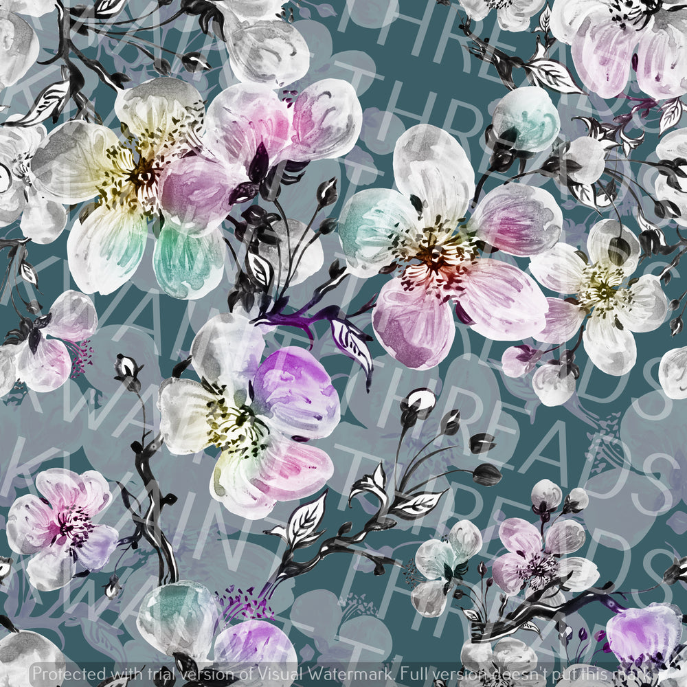 Large Flowers Blue Pre order Floral fabric bouquet of flowers