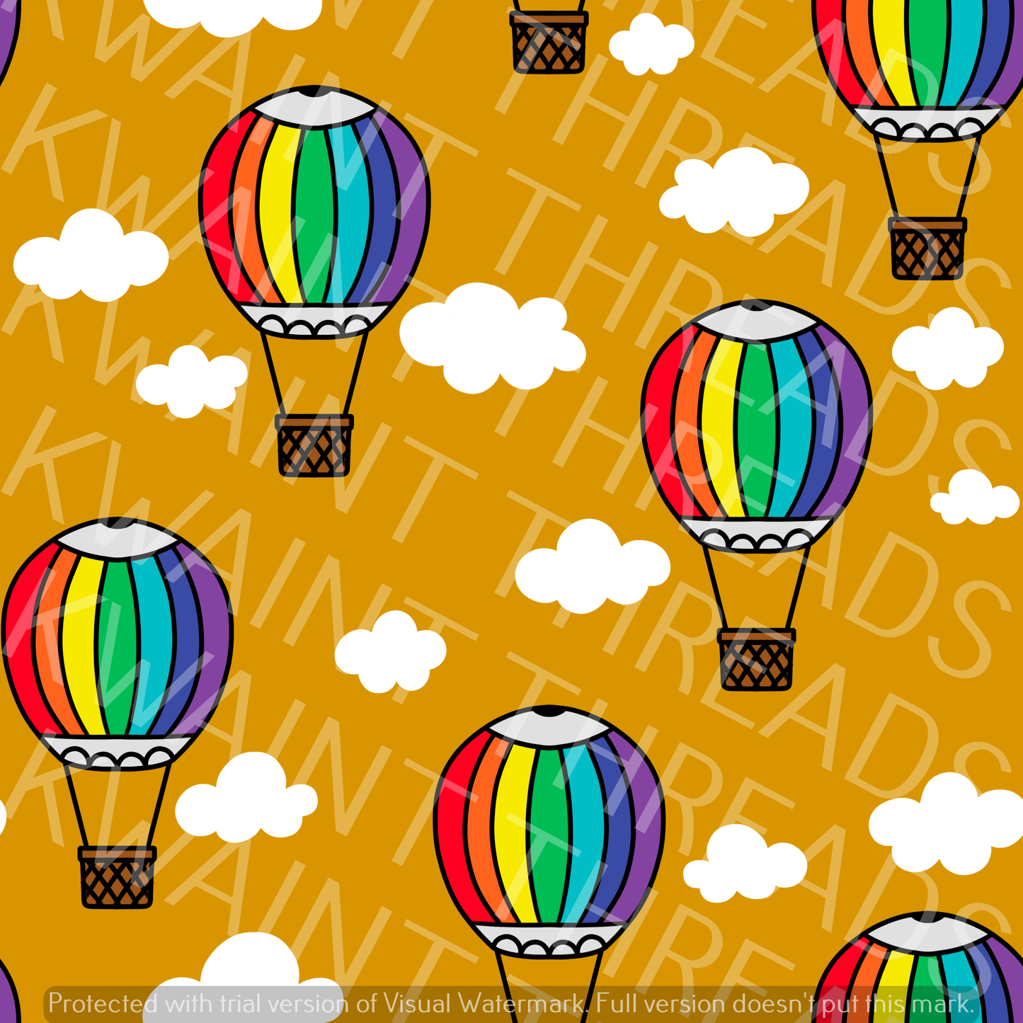 Fabric Mama Up and Away Hot Air Balloon Fabric On Demand Pre Order