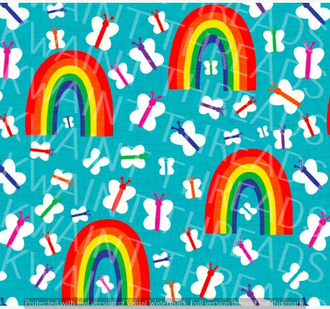 Fabric Mama Butterflies and Rainbows Fabric On Demand Pre Order