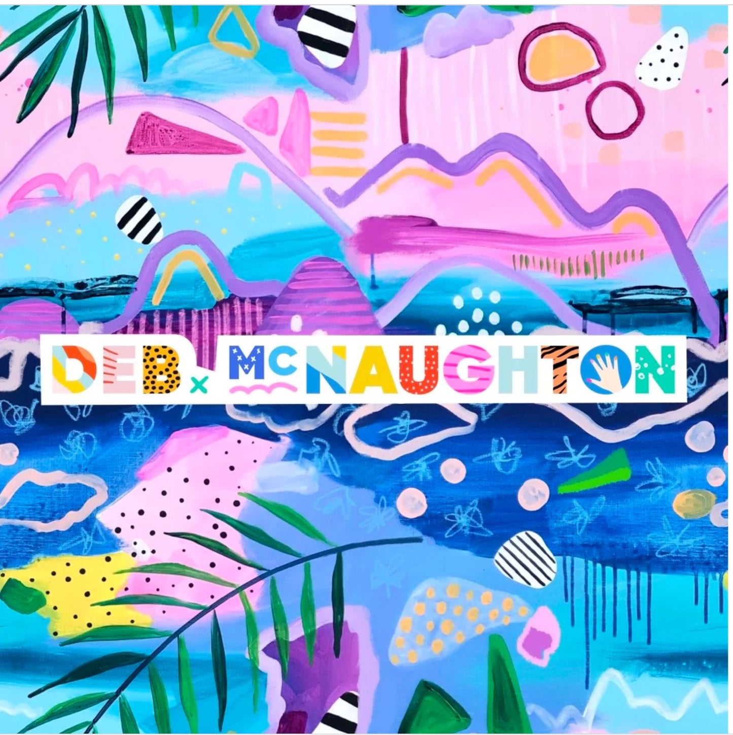 Deb McNaughton Happy Holiday Artist Print Fabric On Demand Pre Or