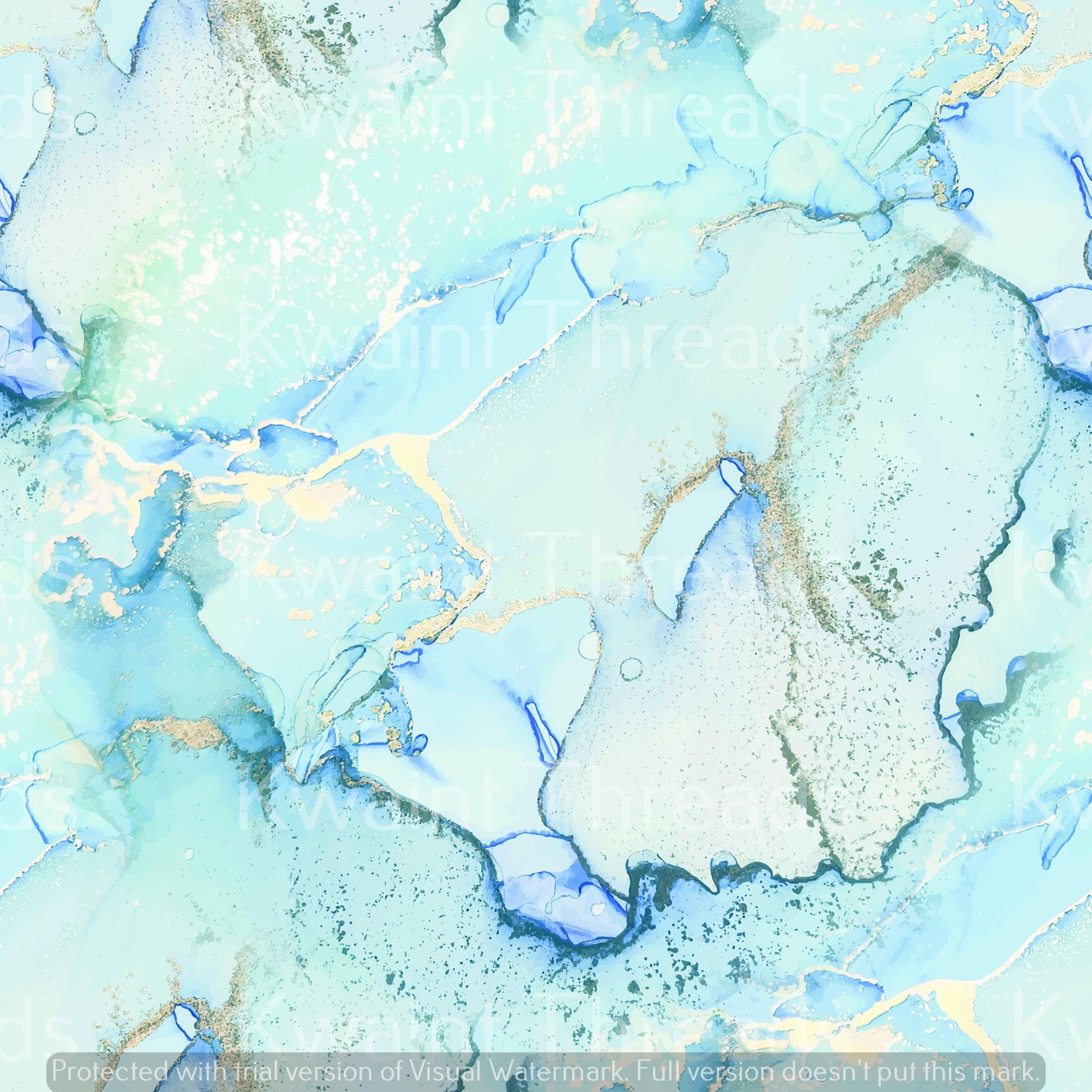 Kwaint Ink  Watercolour Marble Light Blue Pre order Fabric