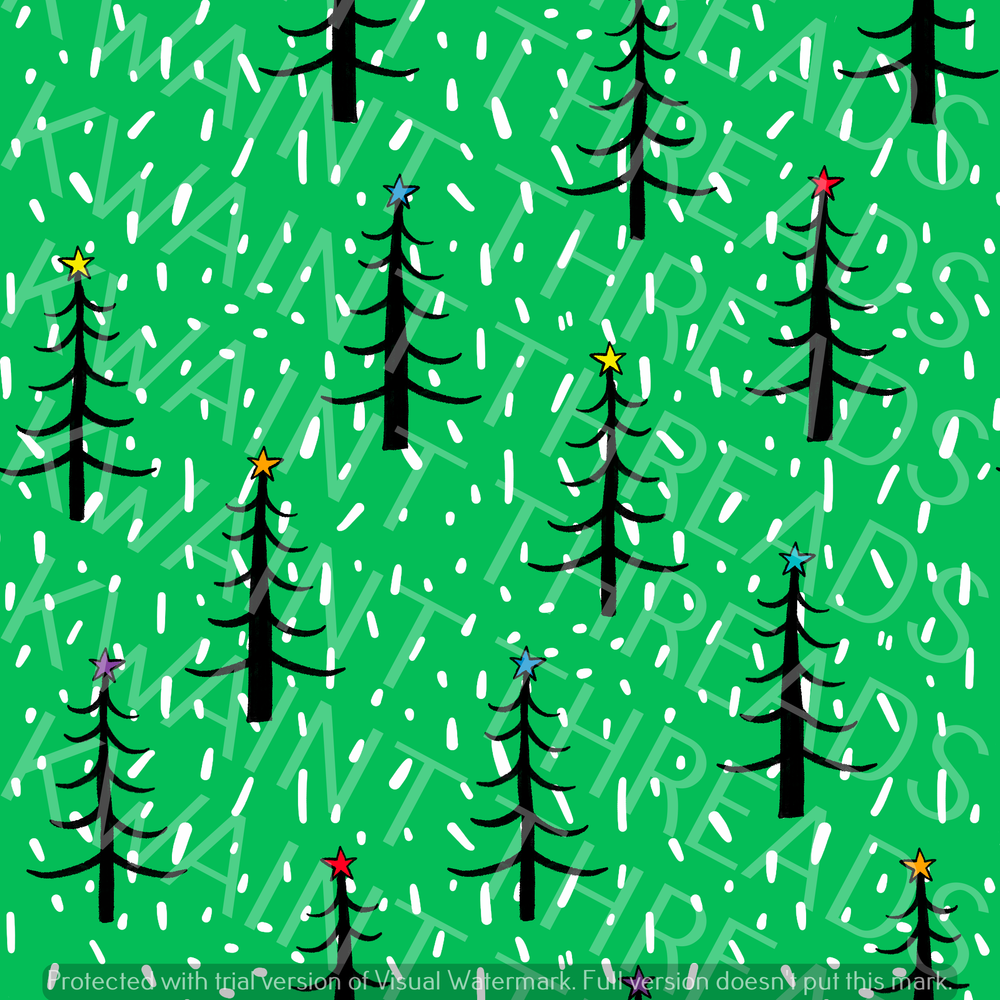 Fabric Mama Christmas Frosty Forest Fabric On Demand Pre Order