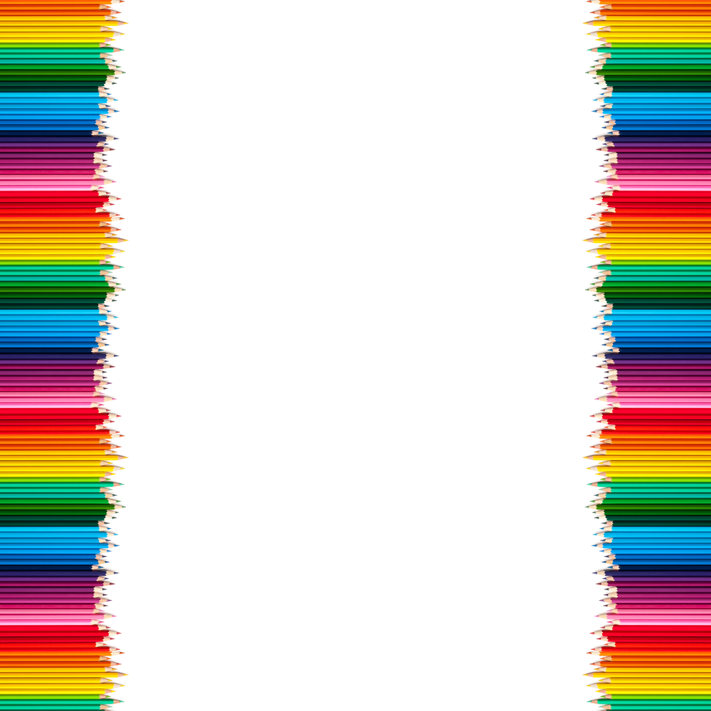 Kwaint Coloured Pencils Double Border Preorder On Demand Printed Fabric