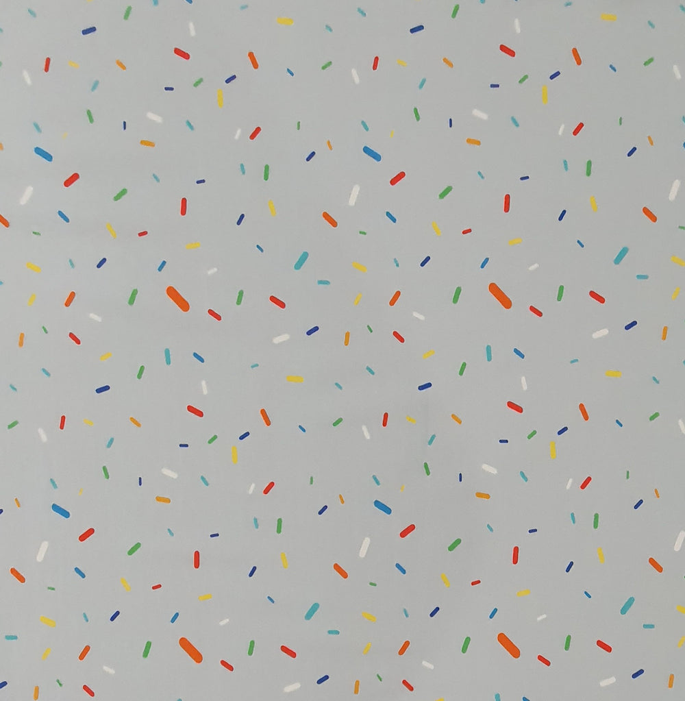 Fabric Mama Coordinate Sprinkles Grey Organic Cotton Lycra Jersey Knit Fa