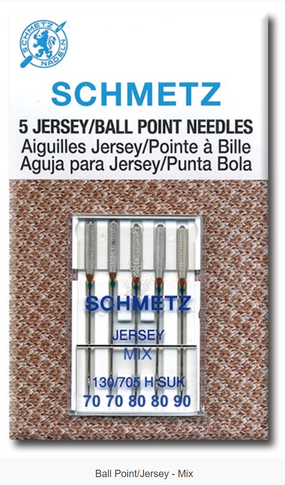 Schmetz 130/705HSUK Mixed Pack Ball Point Knit Sewing Machine Needles