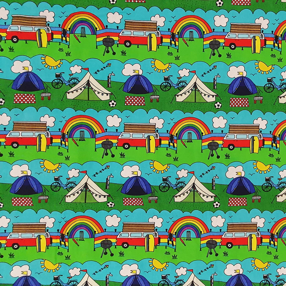 Fabric Mama Staycation Campground Camping Organic Cotton Lycra Je