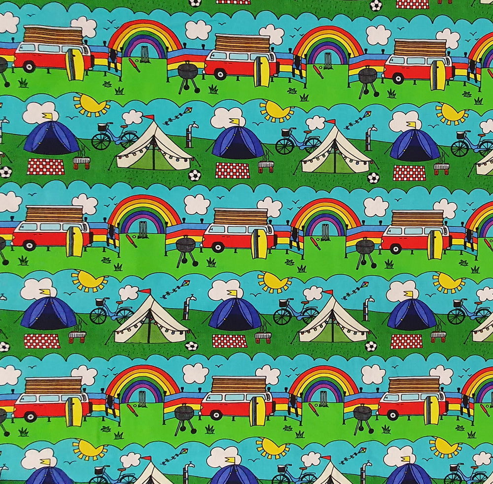 Fabric Mama Staycation Campground Camping Organic Cotton Lycra Je