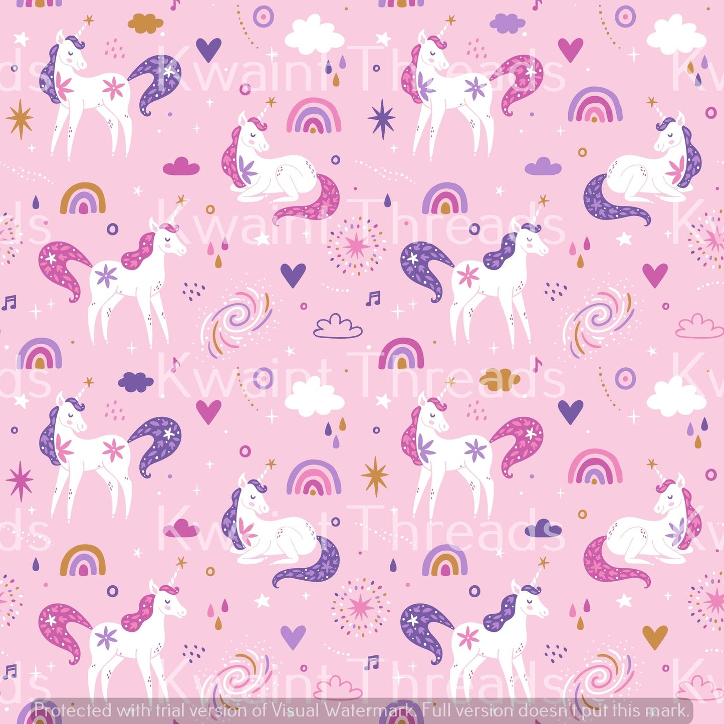 Kwaint Unicorns Pink