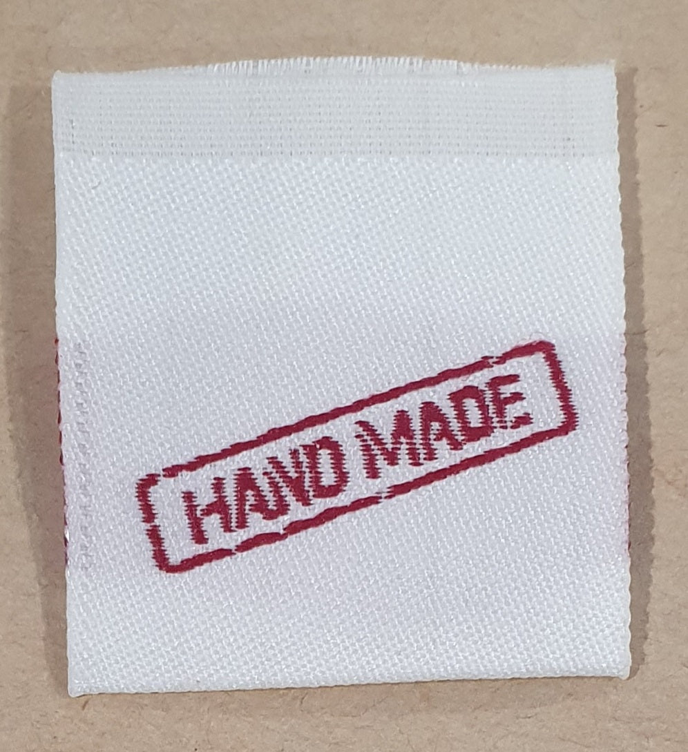 Kwaint Labels Red Handmade Stamp Clothing Labels Fold Over Labels