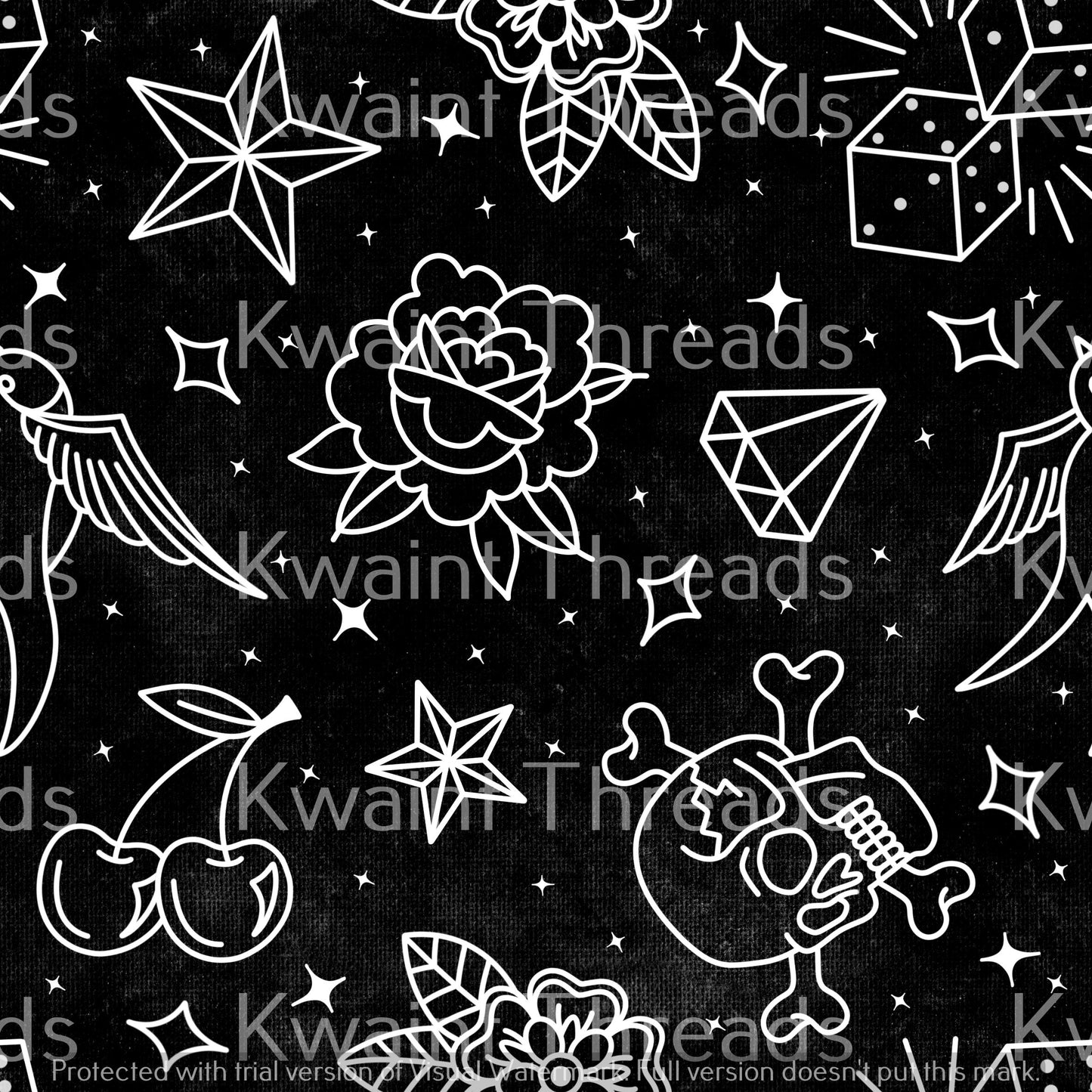 Fabric Mama Black and White Tattoo