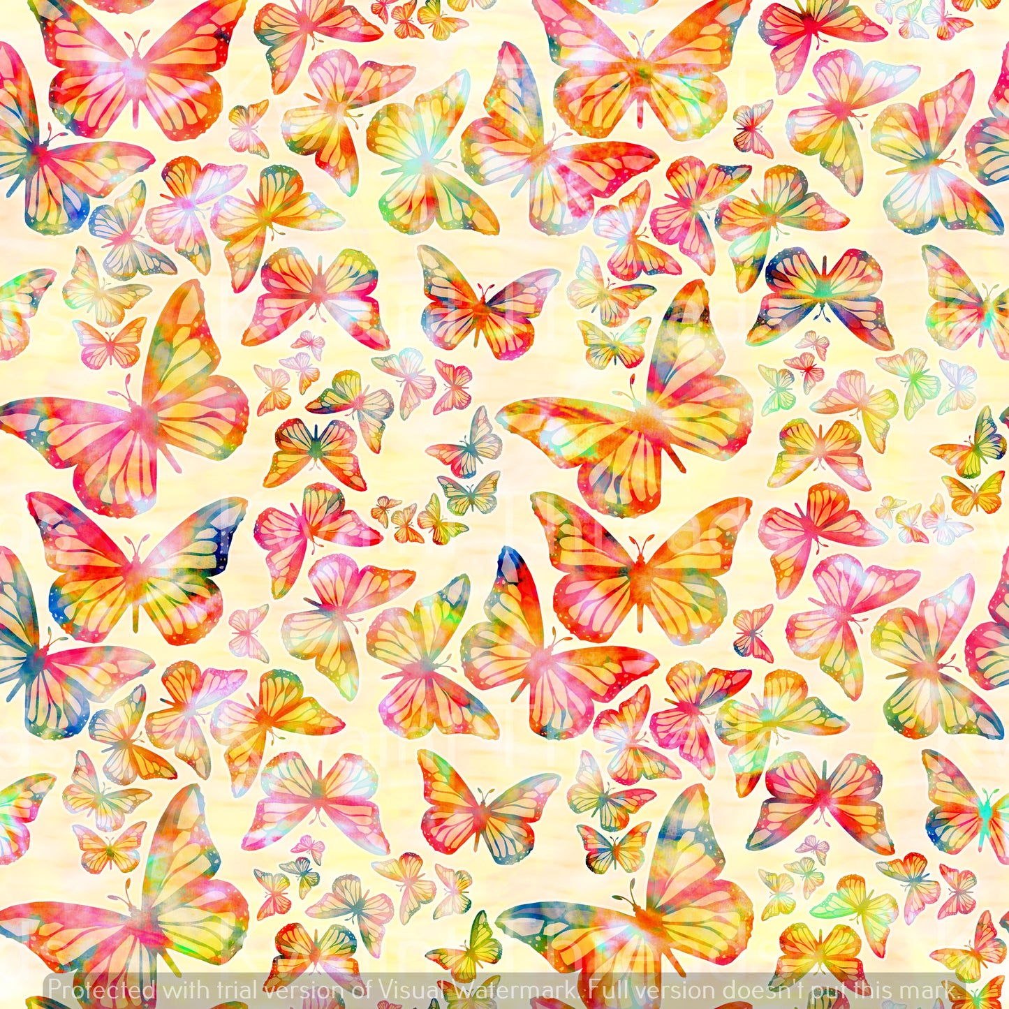 Magikel Abstract Butterflies on Cream Artist Print Pre Order