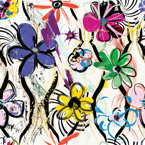 Kwaint Graffiti Flowers Pre order Fabric floral graffiti