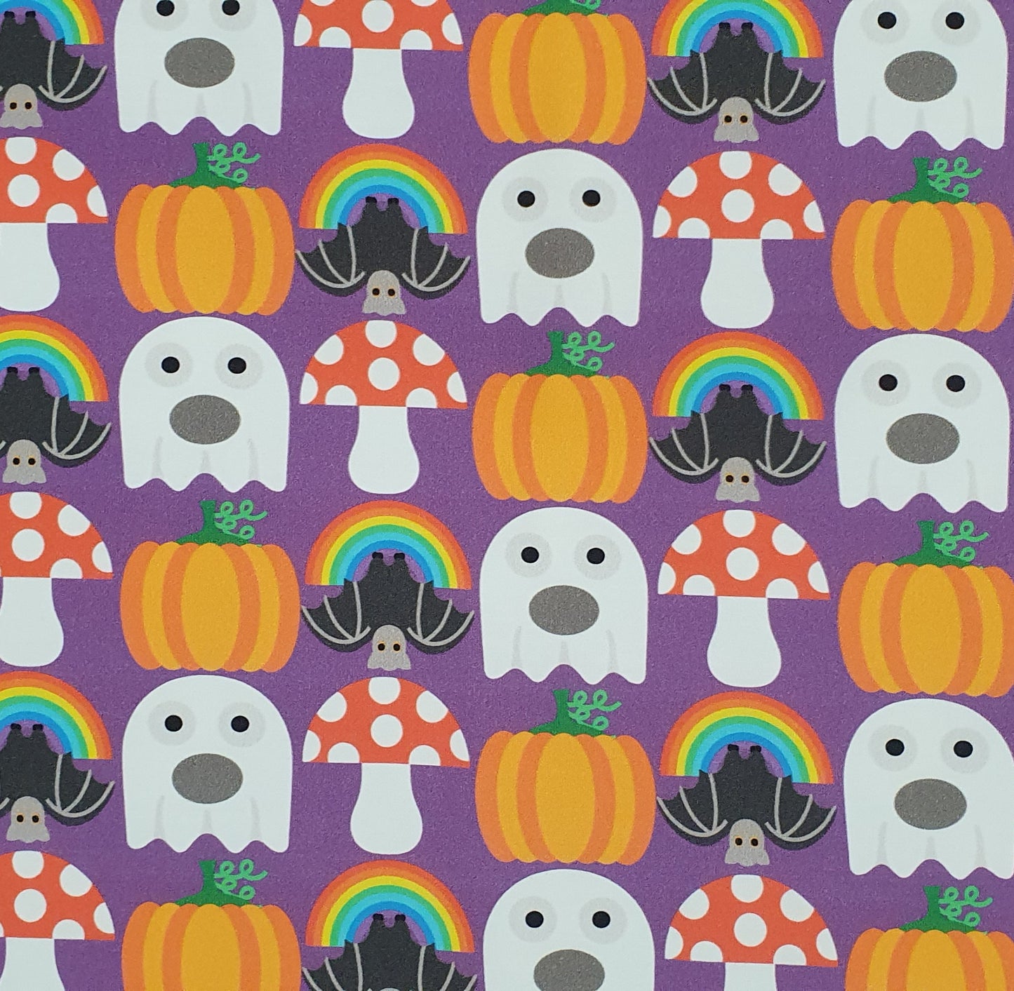 Fabric Mama Boo! Ghosts Halloween Organic Cotton Lycra Jersey Knit Fabric