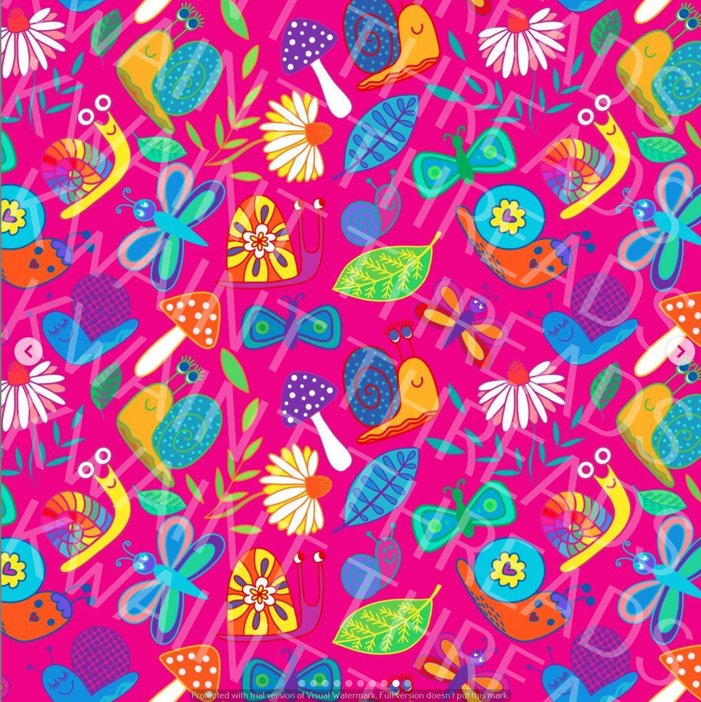 Karly Art Snails Pink Jumble Fabric On Demand Pre Order