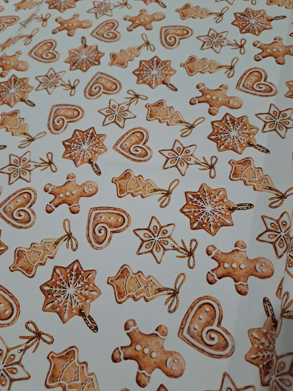 NEW Pepparkaka Organic Cotton Christmas Fabric Jersey Knit Gingerbread Biscu
