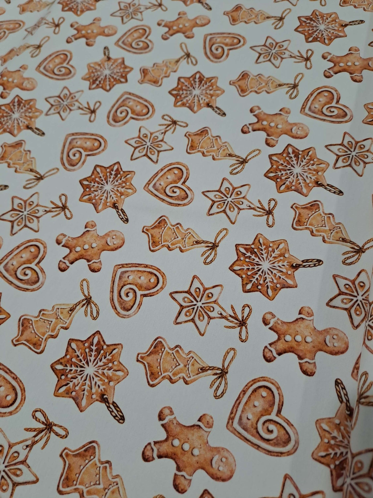 NEW Pepparkaka Organic Cotton Christmas Fabric Jersey Knit Gingerbread Biscu