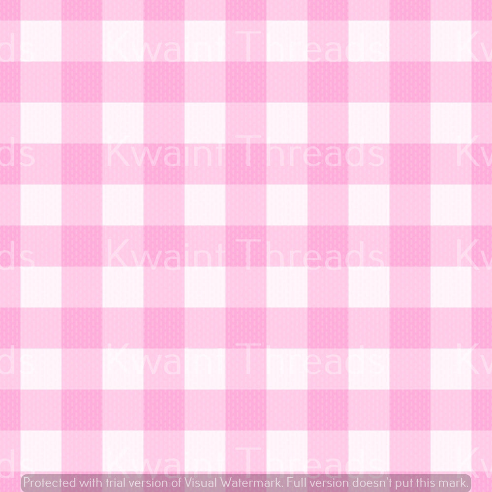 Kwaint Pink Checks Chequered Print Pre order Fabric