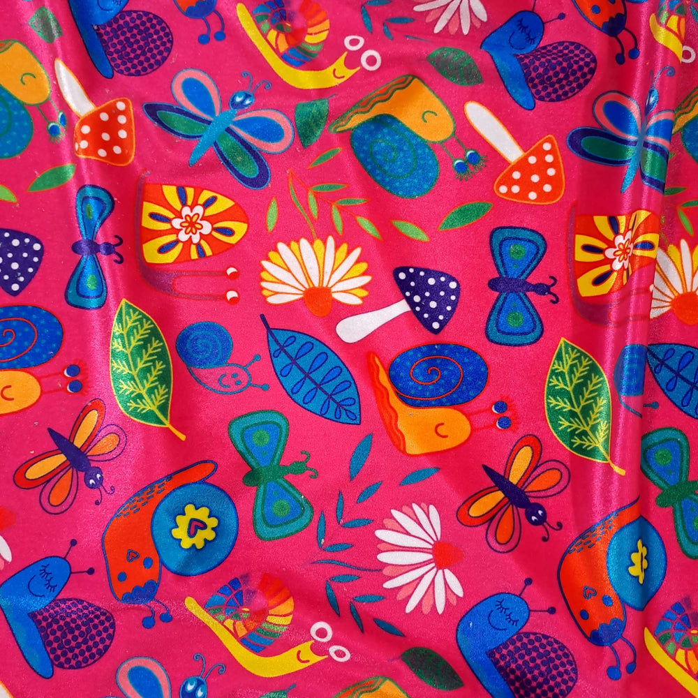 Karly Art Snails and Butterflies Pink Stretch Velvet Artist Print In Stock