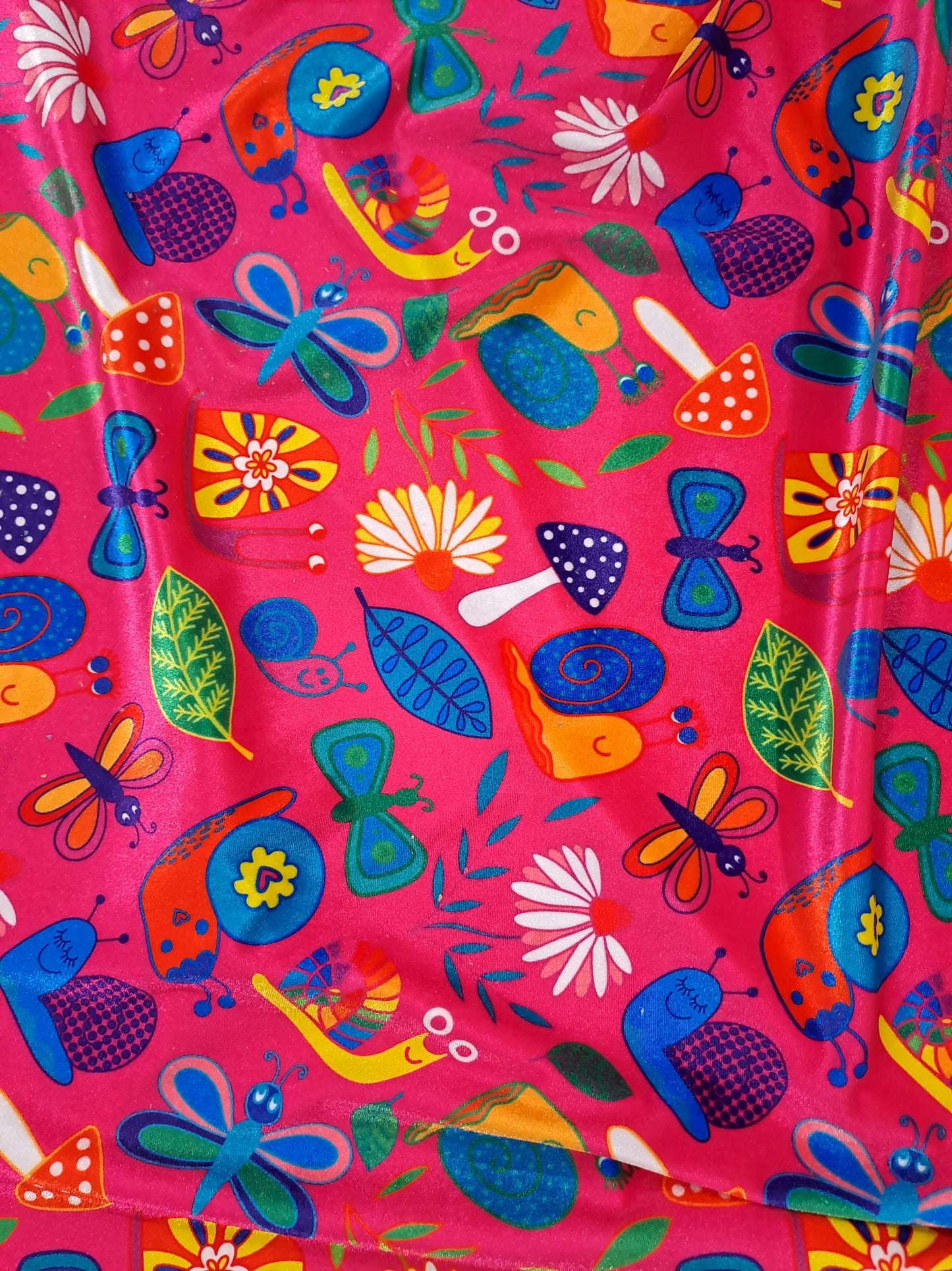 Karly Art Snails and Butterflies Pink Stretch Velvet Artist Print In Stock
