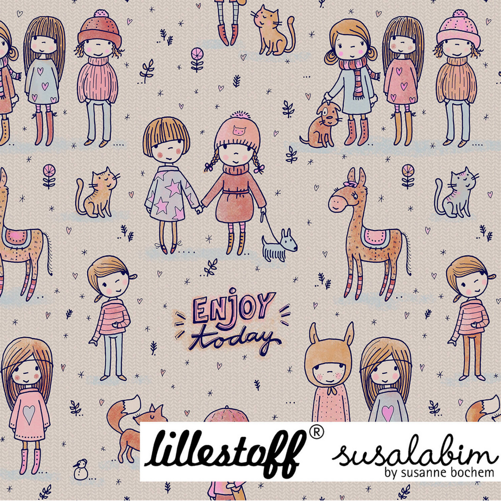 
                      
                        Lillestoff Susalabims Enjoy Today Cotton Elastane Jersey Knit Fabric Australia
                      
                    