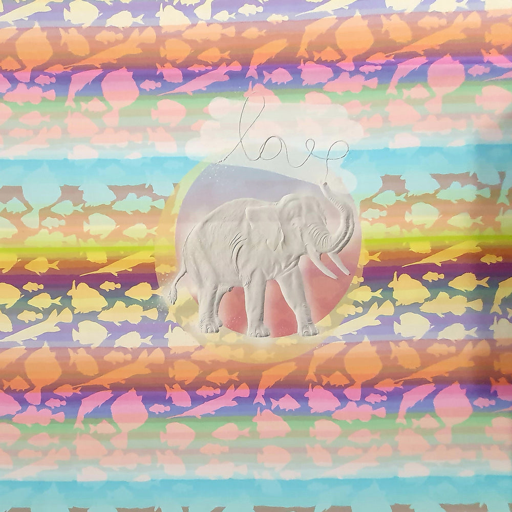 
                      
                        Lillestoff Gentle Elephant Rainbow Organic Cotton Lycra Jersey Knit Fabric
                      
                    