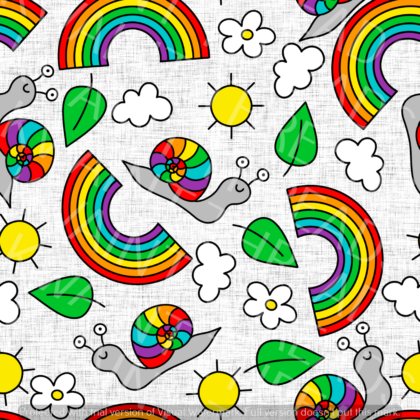 Fabric Mama Home Snails Rainbow Snail Fabric On Demand Pre Order