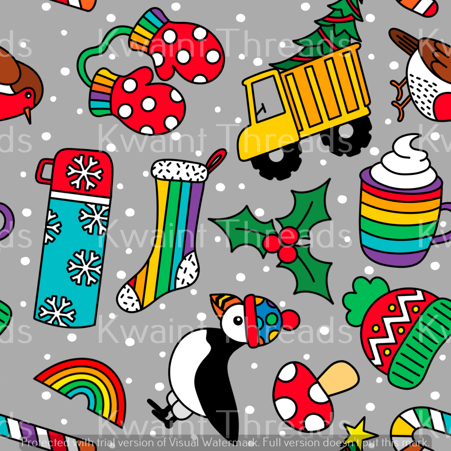 Fabric Mama New Warm This Winter On Demand Pre Order Puffins Warm Stuff