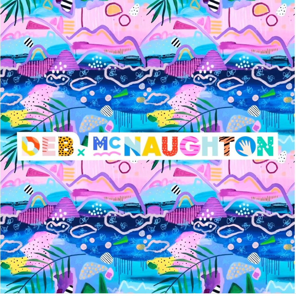 Deb McNaughton Happy Holiday Artist Print Fabric On Demand Pre Or