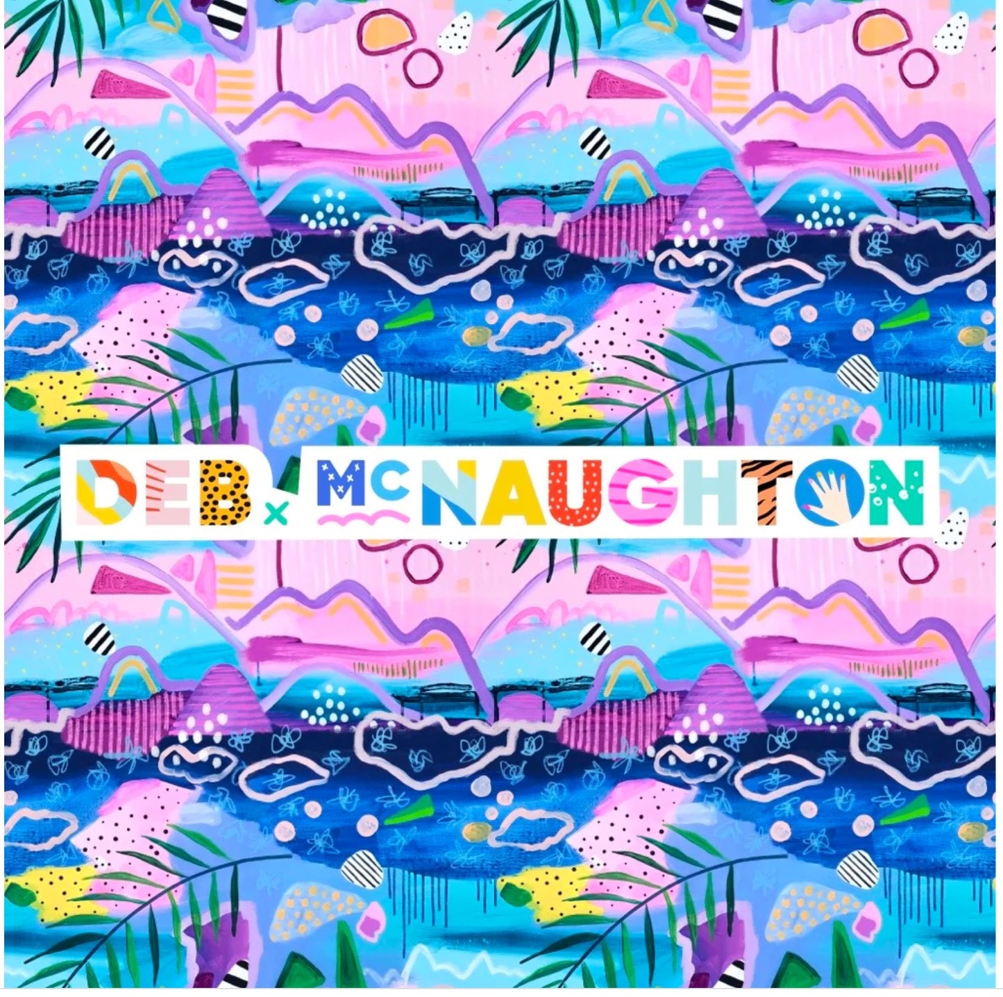 Deb McNaughton Happy Holiday Artist Print Fabric On Demand Pre Or