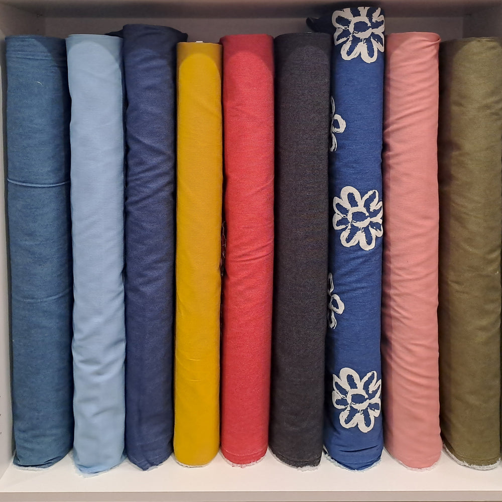 
                      
                        Moss Green European Stretch Denim Coloured Denim Fabric
                      
                    