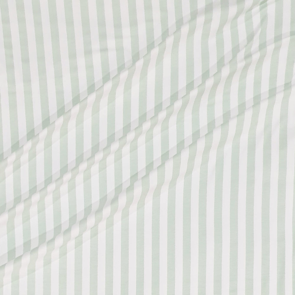 Tygdrommar Mint Green Vertical Lines Stripes Organic Cotton Knit Fabric