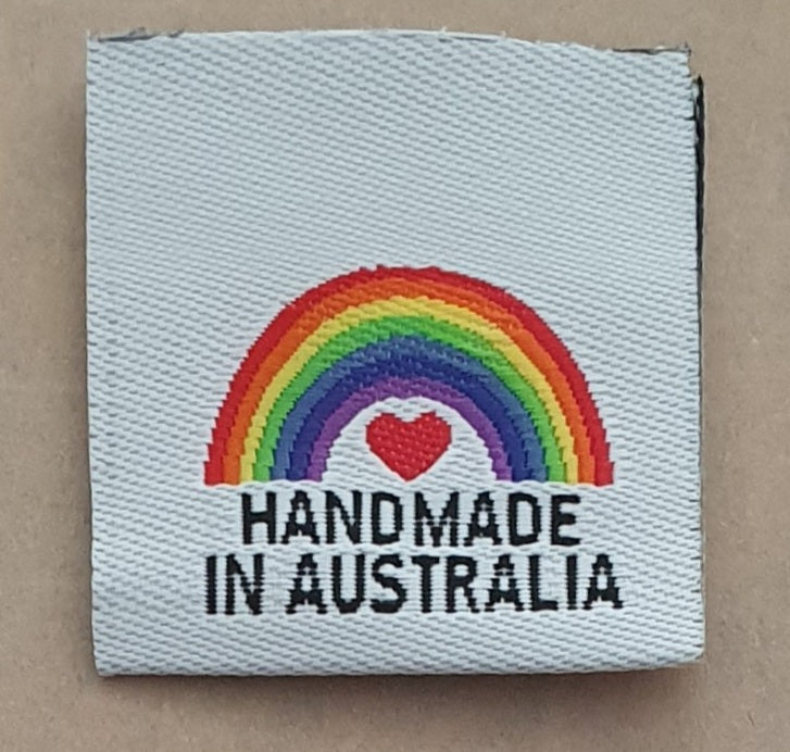 Kwaint Labels Handmade Rainbow Clothing Labels Fold Over Sew in Clothes Tags