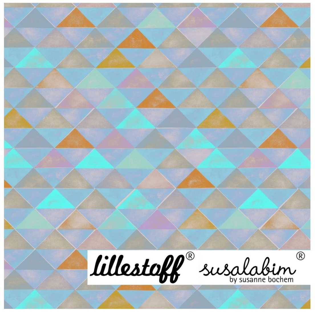 Lillestoff Mosaic Blue Organic Cotton Lycra Jersey Susalabim