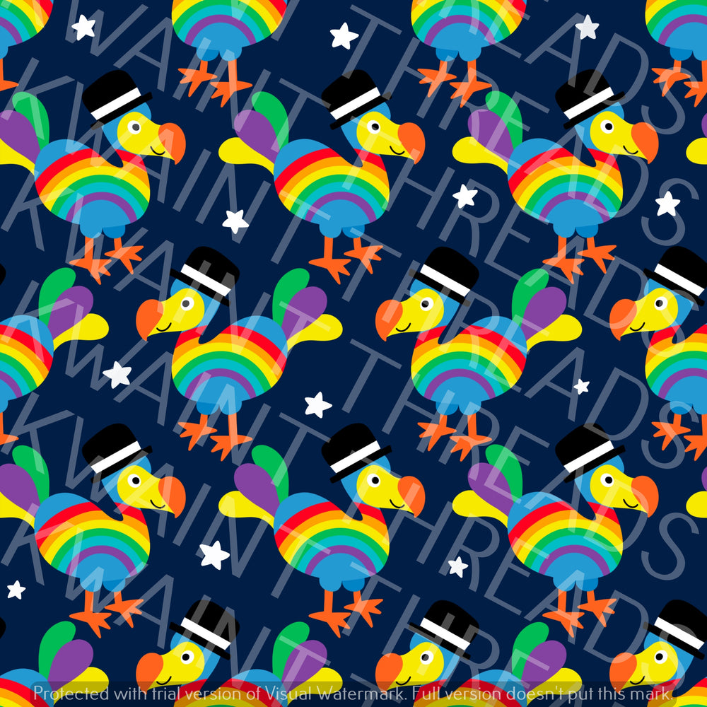 Fabric Mama Dodo Revival Rainbow Dodo Fabric On Demand Pre Order